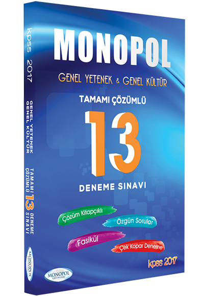 Monopol 2017 KPSS Genel Yetenek Genel Kültür Tamamı Çözümlü 13 Deneme Sınavı