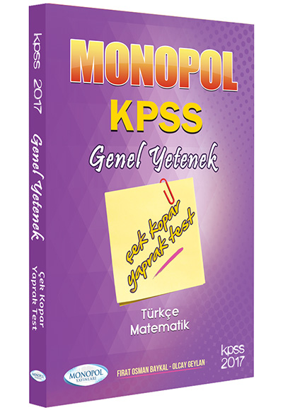 Monopol 2017 KPSS Genel Yetenek Çek Kopar Yaprak Test