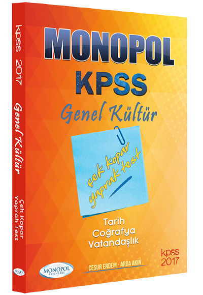 Monopol 2017 KPSS Genel Kültür Çek Kopar Yaprak Test