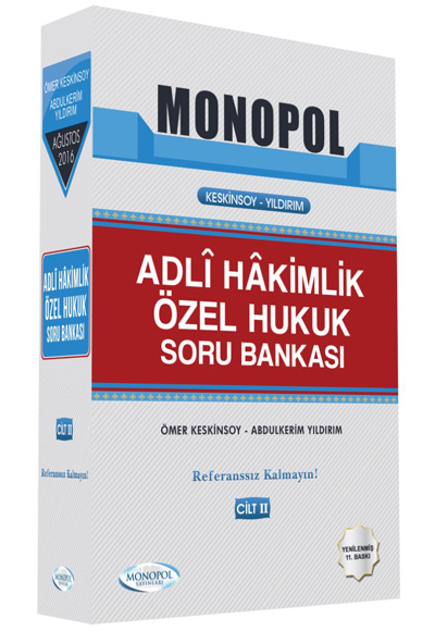 Monopol Adli Hakimlik Özel Hukuk Soru Bankası