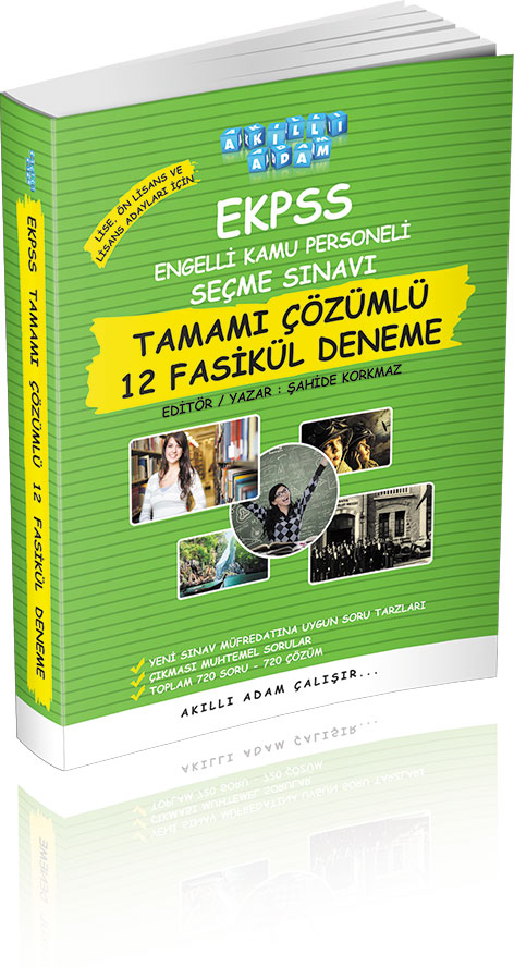 Akıllı Adam EKPSS Engelli Kamu Personeli Seçme Sınavı Tamamı Çözümlü 12 Fasikül Deneme