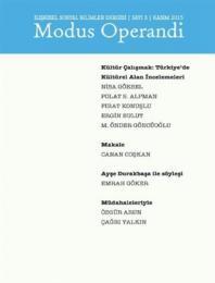 Modus Operandi İlişkisel Sosyal Bilimler Dergisi Sayı : 3 / Kasım 2015