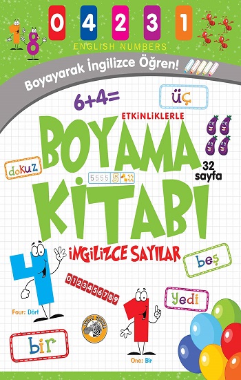 Etkinliklerle Boyama Kitabı İngilizce Sayılar