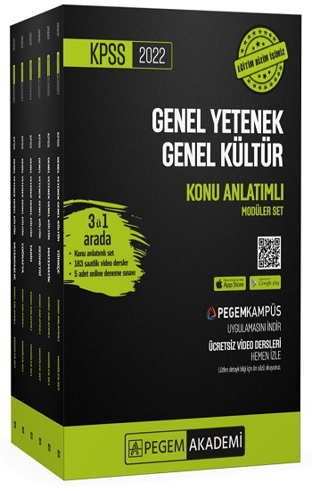 2022 KPSS Genel Yetenek Genel Kültür Konu Anlatımlı Modüler Set (6 Kitap) + En Güncel Video Dersler + 5 Adet Online Deneme Sınav