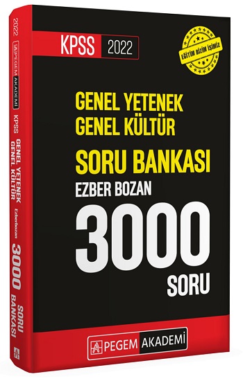 2022 KPSS Genel Yetenek Genel Kültür Ezberbozan 3000 Soru Bankası