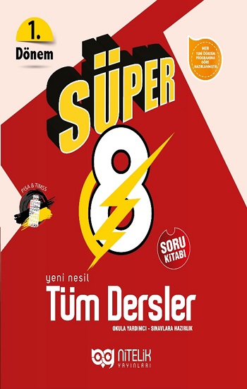 Süper 8. Sınıf 1. Dönem Tüm Dersler Soru Kitabı