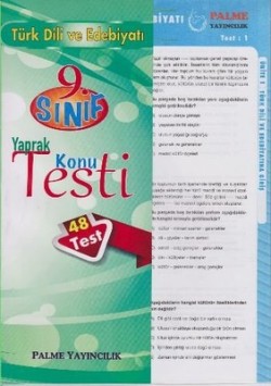 9.Sınıf Türk Dili ve Edebiyatı Yaprak Testi