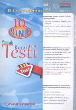 10. Sınıf Dil ve Anlatım Yaprak Konu Testi