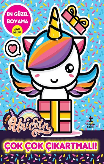 I Love Unicorn En Güzel Boyama - Çok Çok Çıkartmalı!