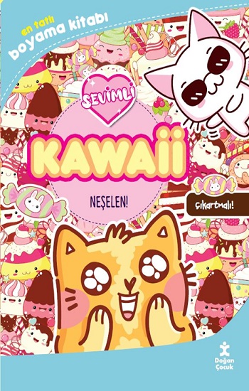 Kawaii Neşelen - En Tatlı Çıkartmalı Boyama Kitabı