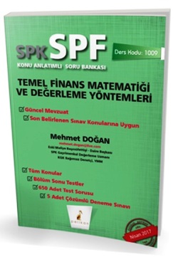 Pelikan SPK - SPF Temel Finans Matematiği ve Değerleme Yöntemleri Konu Anlatımlı Soru Bankası 1009