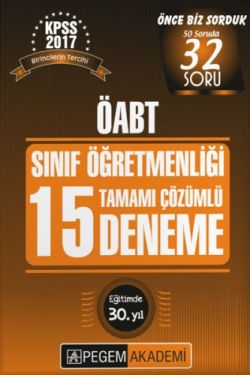 Pegem 2017 ÖABT Sınıf Öğretmenliği Tamamı Çözümlü 15 Deneme