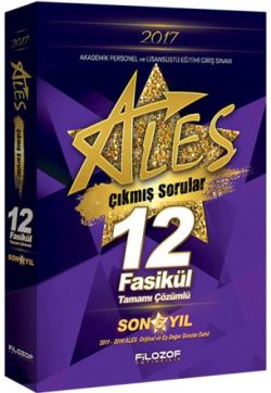 Filozof Yayıncılık 2017 ALES Tamamı Çözümlü 12 Fasikül Son 6 Yıl Çıkmış Sorular