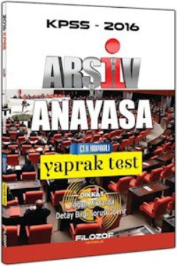 Filozof Yayıncılık 2016 KPSS Arşiv Anayasa Çek Koparlı Yaprak Test