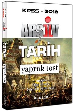 Filozof Yayıncılık 2016 KPSS Arşiv Tarih Yaprak Test