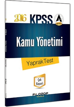 Filozof Yayıncılık 2016 KPSS A Grubu Kamu Yönetimi Yaprak Test