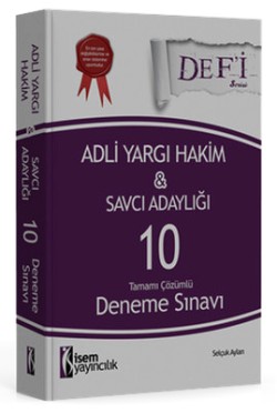 İsem Yayınları 2016 Defi Adli Yargı Hakim ve Savcı Adaylığı Tamamı Çözümlü 10 Deneme Sınavı