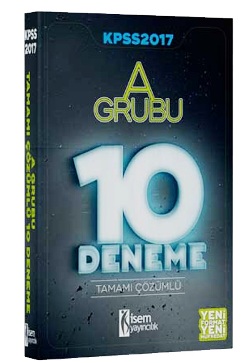 İsem Yayıncılık 2017 KPSS A Grubu Tamamı Çözümlü 10 Deneme Sınavı