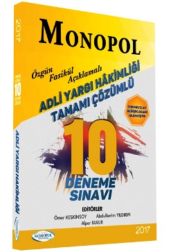 Monopol 2017 Adli Yargı Hakimliği Çözümlü 10 lu Deneme Sınavı