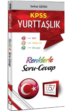 657 Yayınları 2016 KPSS Yurttaşlık Bilgisi Renklerle Soru Cevap