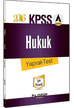 Filozof Yayıncılık 2016 KPSS A Grubu Hukuk Yaprak Test