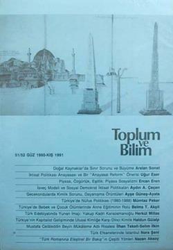 Toplum ve Bilim Sayı : 051-052 (Çift Sayı Takım)