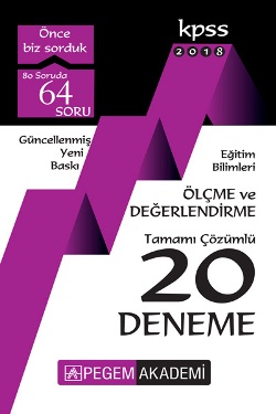 Pegem 2018 KPSS Eğitim Bilimleri Ölçme ve Değerlendirme Tamamı Çözümlü 20 Deneme