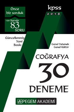 Pegem 2018 KPSS Genel Yetenek – Genel Kültür Coğrafya 30 Deneme