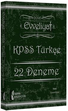 İsem Yayıncılık Evveliyat KPSS Türkçe 22 Deneme 2016