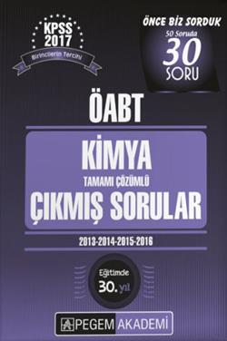 2017 ÖABT Kimya Öğretmenliği Tamamı Çözümlü Çıkmış Sorular Pegem Yayınları