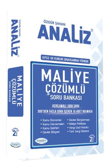 Monopol 2018 KPSS A Grubu Analiz Maliye Çözümlü Soru Bankası