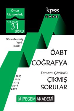 Pegem 2018 KPSS ÖABT Coğrafya Tamamı Çözümlü Çıkmış Sorular