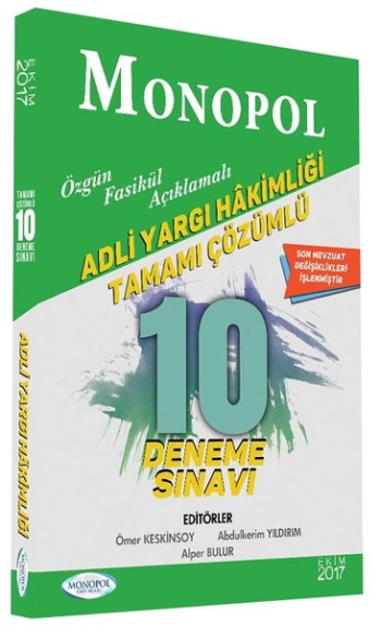 Adli Yargı Hakimliği Tamamı Çözümlü 10 Deneme Sınavı