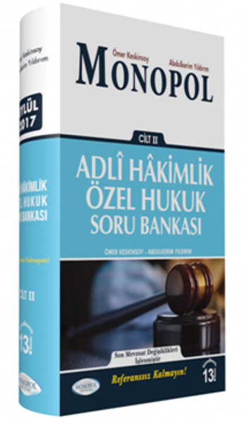 Monopol Adli Hakimlik Özel Hukuk Soru Bankası