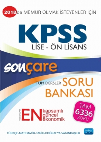 2018 Son Çare KPSS Lise Ön Lisans Tüm Dersler Soru Bankası