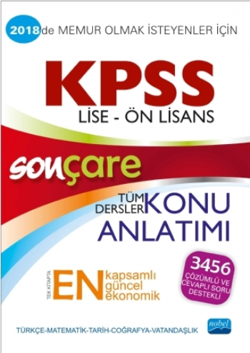 2018 Son Çare KPSS Lise Ön Lisans Tüm Dersler Konu Anlatımı