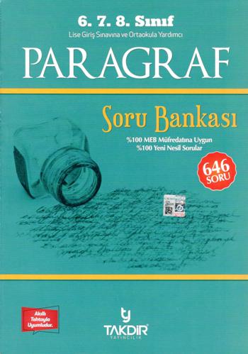 Takdir Yayıncılık 6.7. 8.Sınıf Paragraf Soru Bankası