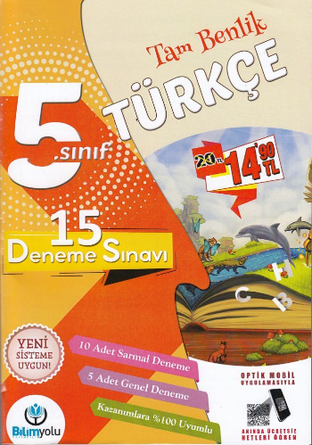 Bilimyolu 5. Sınıf Tam Benlik Türkçe 15 Deneme Sınavı Optikli