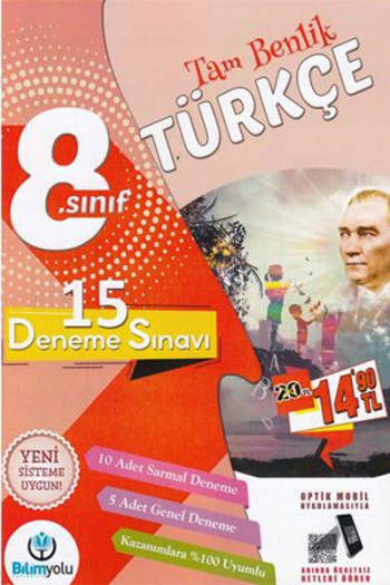 Bilimyolu 8. Sınıf Tam Benlik Türkçe 15 Deneme Senavı Optikli