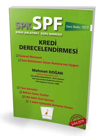 Pelikan SPK - SPF Kredi Derecelendirmesi Konu Anlatımlı Soru Bankası 1017