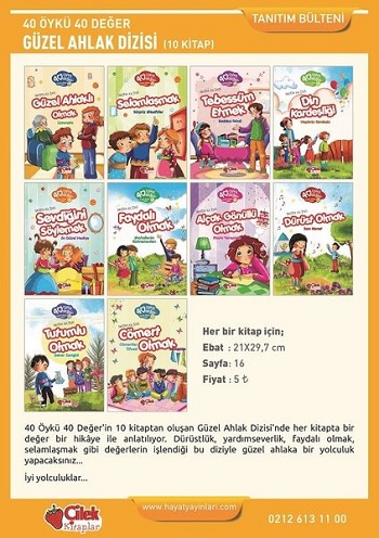 40 Öykü 40 Değer-Güzel Ahlak Dizisi-10 Kitap Takım