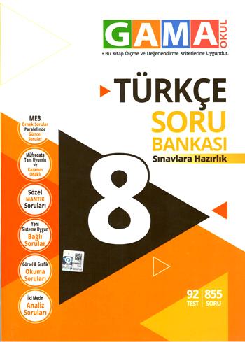 Gama 8. Sınıf Türkçe Soru Bankası Sınavlara Hazırlık